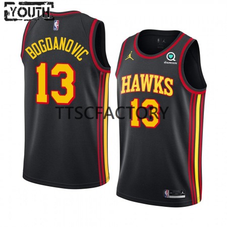 Kinder NBA Atlanta Hawks Trikot Bogdan Bogdanovic 13 Jordan 2022-23 Statement Edition Schwarz Swingman